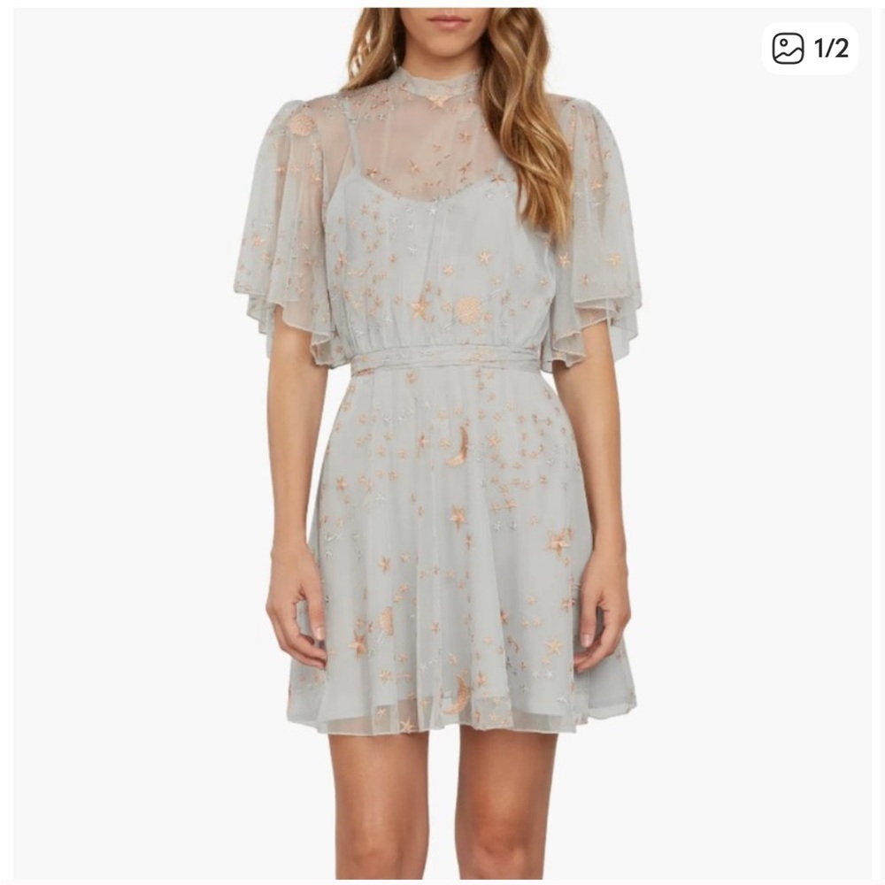 Willow & Clay Nordstrom moon stars dress mini sheer celestial    
Boho